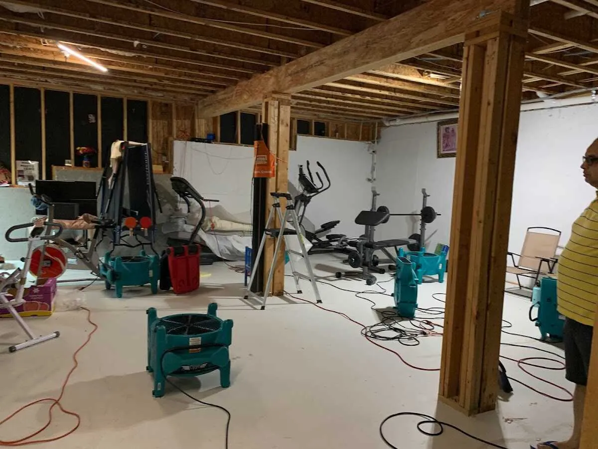 Basement drying equipment setup for Structural Drying in Manitowoc