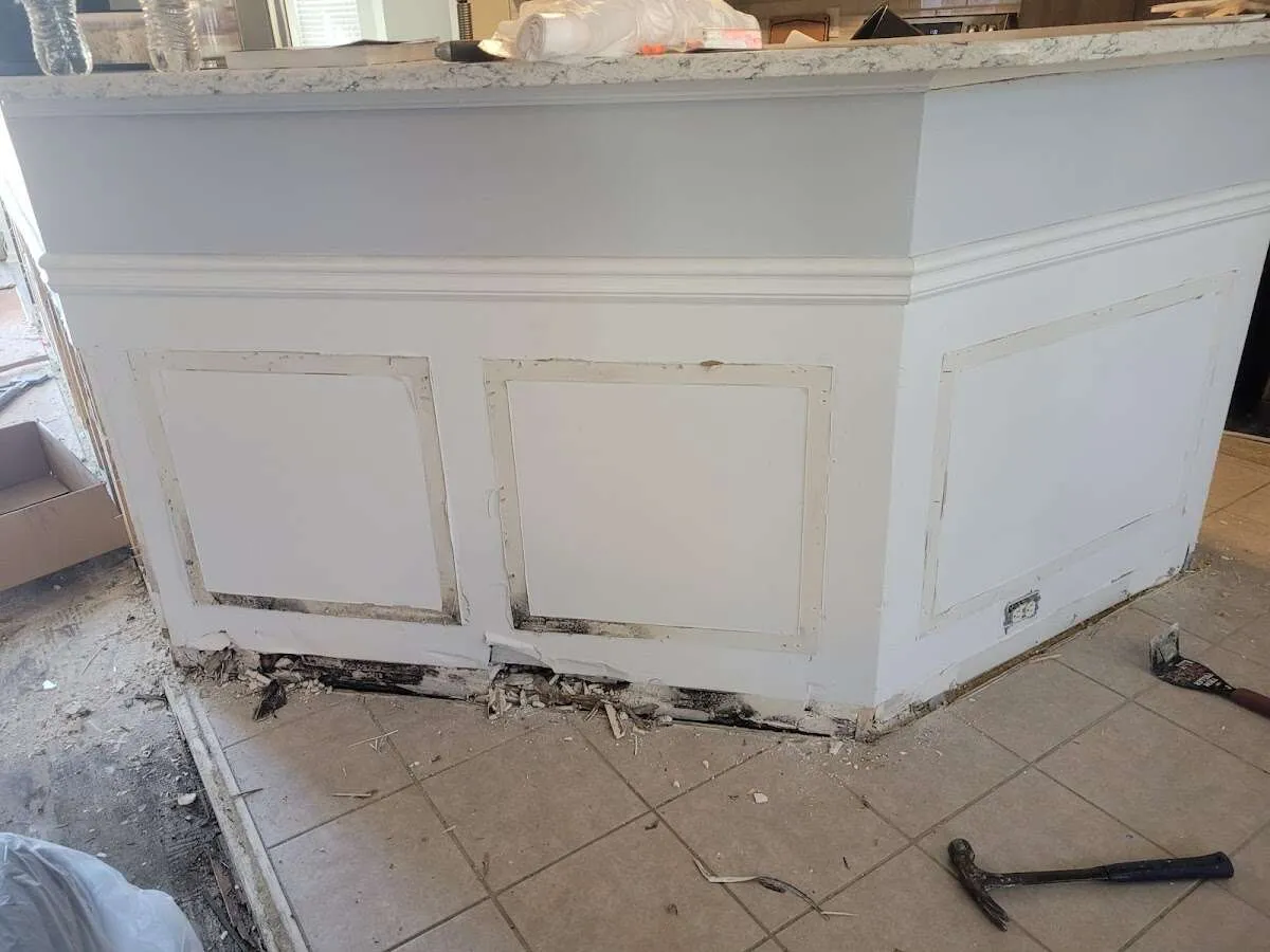 Water damage and mold on kitchen during Burst Pipe Cleanup in Manitowoc